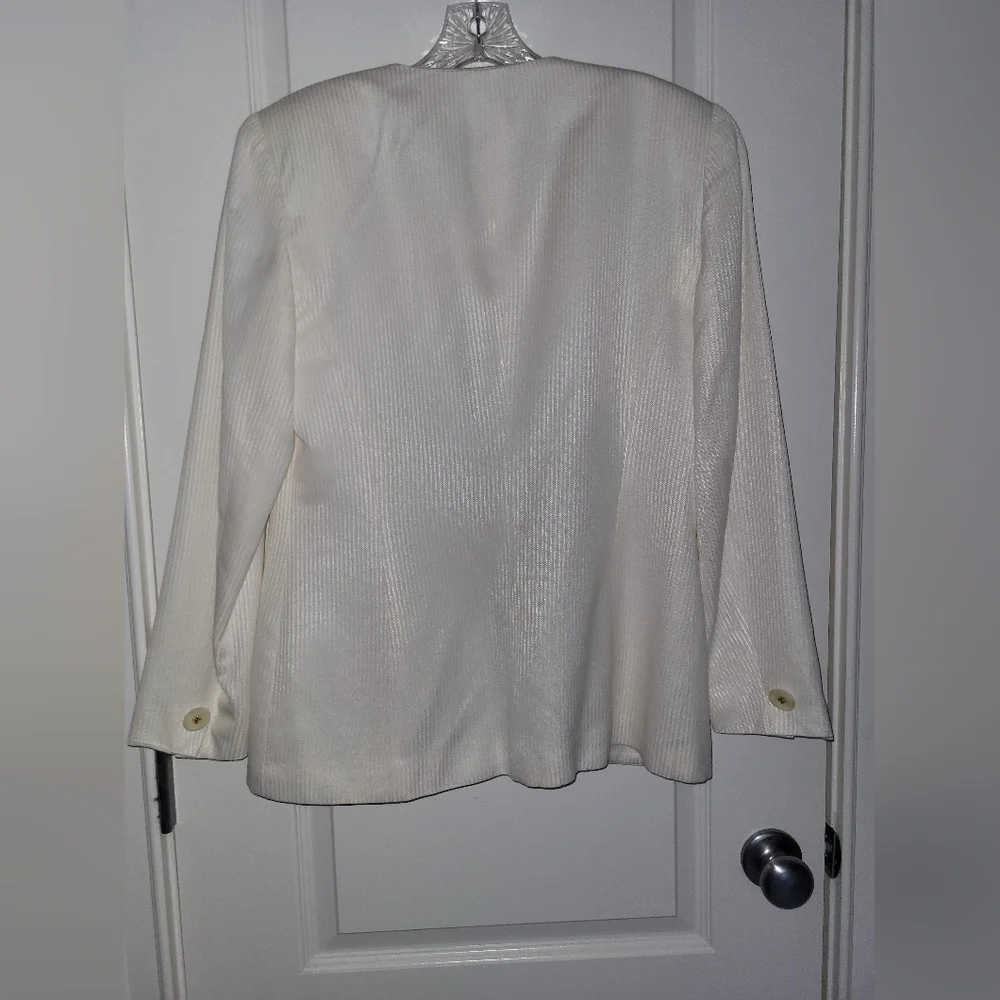Christian Dior Synthetic Creme Pinstripe Blazer